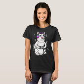 Witte Herder Hond Gamer Video Gaming Wit Duits T-shirt (Voorkant volledig)