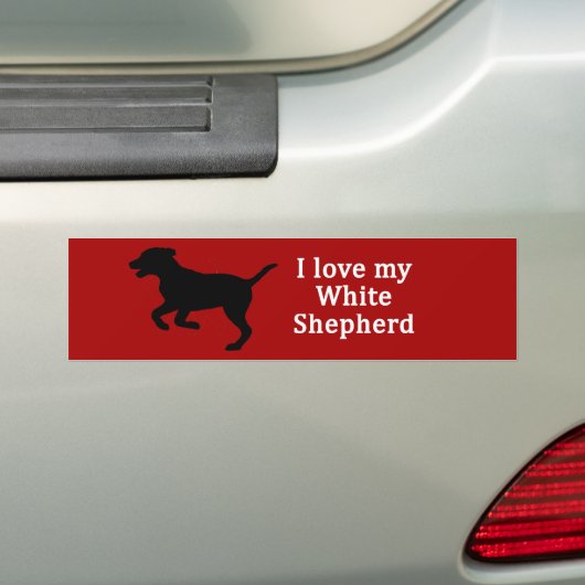 Witte Herder Hond Liefde Bumpersticker (Op auto)