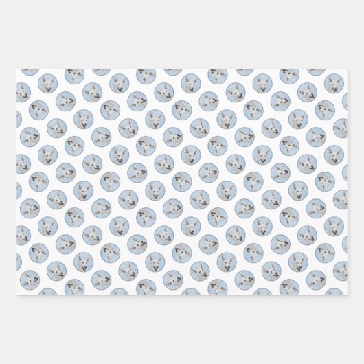 Witte Herder Schilderij Schattigee Originele Pet D Inpakpapier Vel (Voorkant 2)