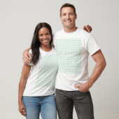 Witte heren T-shirt met getegelde groene krullen (Unisex)
