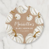 Witte herfst baby shower bedankjes labels (Voorkant)