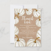 Witte herfst baby shower bedankkaart (Voorkant)