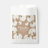 Witte herfst baby shower bedankzakje (Voorkant)