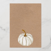 Witte herfst baby shower folie uitnodiging (Achterkant)