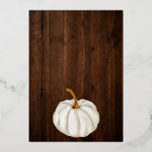 Witte herfst baby shower folie uitnodiging (Achterkant)