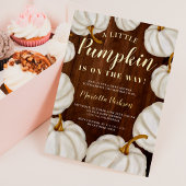 Witte herfst baby shower folie uitnodiging