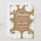 Witte herfst baby shower kaart (Voorkant)