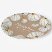 Witte herfst baby shower papieren bordje (Gekanteld)