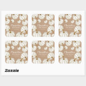 Witte herfst baby shower vierkante sticker (Vel)