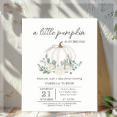 Witte Herfst pompoen Baby shower Budget Invitation