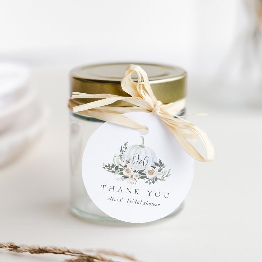 Witte Herfst Pompoen Groene Dank Je Bedankjes Labels