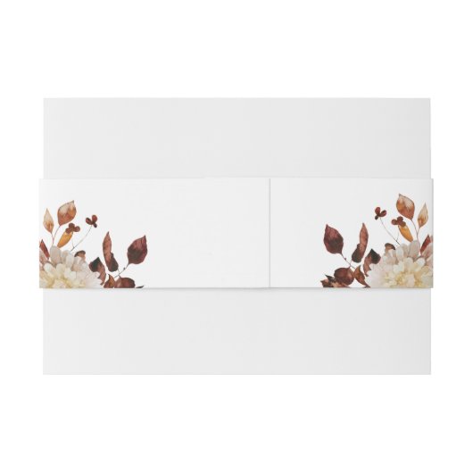 Witte Herfst Waterverf Botanicals Weddenschap Uitnodigingen Wikkel (Achterkant Voorbeeld)