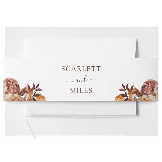 Witte Herfst Waterverf Botanicals Weddenschap Uitnodigingen Wikkel