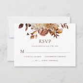 Witte Herfst Waterverf Koper Floral Wedding RSVP Kaartje (Voorkant)