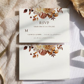 Witte Herfst Waterverf Koper Floral Wedding RSVP Kaartje