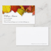 Witte herfstbladeren - Visitekaartje (Voorkant / Achterkant)