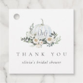 Witte herfstpompoen groen dank je bedankjes labels (Voorkant)