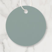 Witte herfstpompoen groen monogram bedankjes labels (Achterkant)