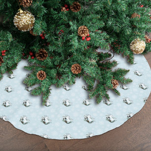 Witte Hermelijn Blauwe Kerstsneeuwvlokken  Kerstboom Rok