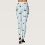 Witte Hermelijn Blauwe Kerstsneeuwvlokken Leggings (Achterkant)