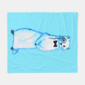 Witte Hermelijn Cute Fret Liefhebber Kunst Fleece Deken (Voorkant (Horizontaal))