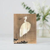 Witte Heron in de Regen Briefkaart (Staand voorkant)