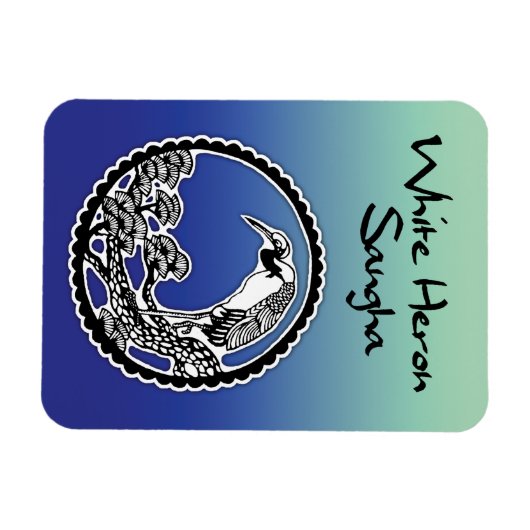 Witte Heron Sangha Koelkast Magneet 3x4" (Horizontaal)