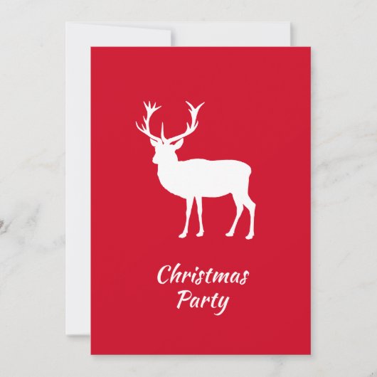 Witte hert kerstherten of rendierfeest kaart (Voorkant)
