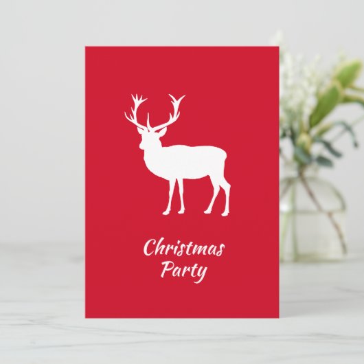 Witte hert kerstherten of rendierfeest kaart (Staand voorkant)