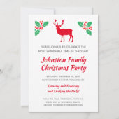 Witte hert kerstherten of rendierfeest kaart (Achterkant)