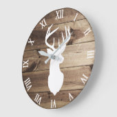 witte hert silhouette wandklok (Hoek)