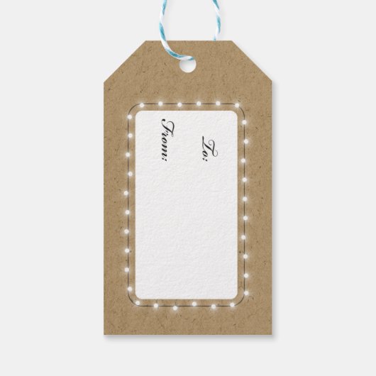 Witte herten cadeau Label Kraft gesimuleerd Cadeaulabel (Achterkant)