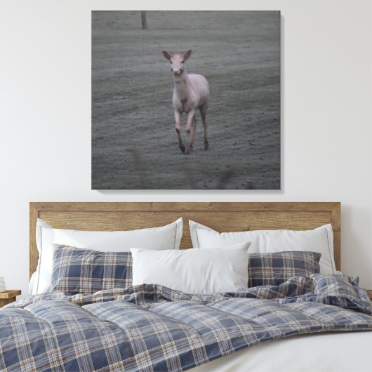 witte herten canvas afdruk (Insitu (Slaapkamer))