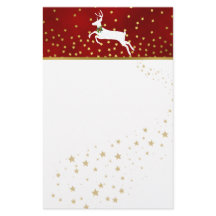 Witte Herten en Sterren Kerstmis Stationery
