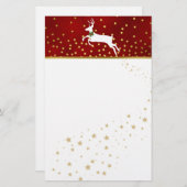 Witte Herten en Sterren Kerstmis Stationery Briefpapier (Voorkant / Achterkant)