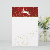 Witte Herten en Sterren Kerstmis Stationery Briefpapier (Staand voorkant)