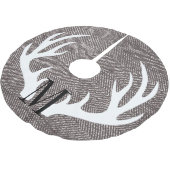 Witte herten gewei bruin visgraat-gepersonaliseerd kerstboom rok (Gekanteld)