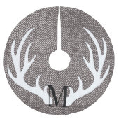 Witte herten gewei bruin visgraat-gepersonaliseerd kerstboom rok (Voorkant)