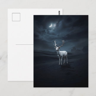Witte herten in nachtwüste briefkaart