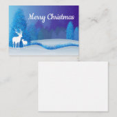 Witte Herten Kerst Kaart Notitiekaartje (Voorkant / Achterkant)