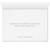 Witte Herten Op Beige Personaliseerbare Kerstmis (Binenzijde Horizontaal (Onderkant))