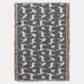 Witte Herten op Grijze Gooi Deken (Voorkant Verticaal)