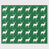 Witte herten op groen inpakpapier (Vlak)