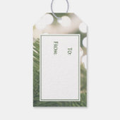 Witte Herten op Groene Gift Label Cadeaulabel (Achterkant)