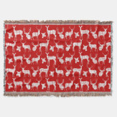 Witte Herten op Rode Gooi Deken (Voorkant)