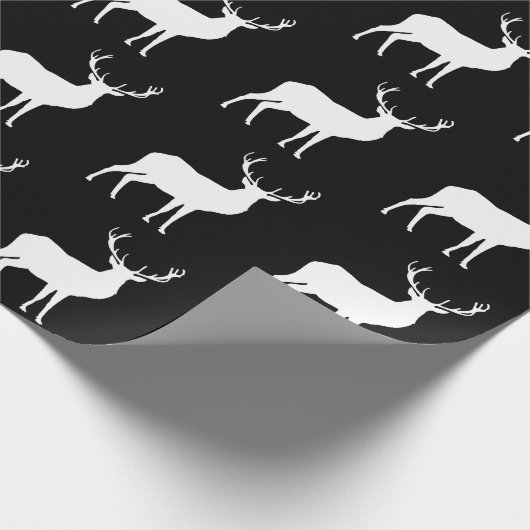 Witte herten op zwart inpakpapier (Hoek)