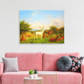 Witte herten open veld natuur wildlife canvas afdruk (Insitu (Woonkamer))