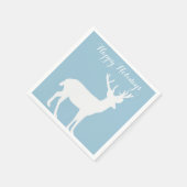 Witte herten silhouet vakantie papier servetten (Hoek)