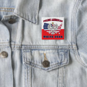 Witte Herten Texas Pools Amerikaans Vierkante Button 5,1 Cm (In situ)