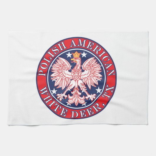 Witte herten Texas Poolse Amerikaanse adelaar Theedoek (Horizontaal)